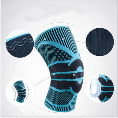 China 2021 Comfortable Fitness Knee Support Elastic Knee Brace With Silicon Protective Gym Compression Sleeve Knee Pads for sale