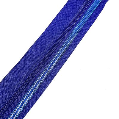 China CFC Spiral Coil Teeth Zipper Coil Viable Gold Nylon Silver Blue Color Zipper for sale