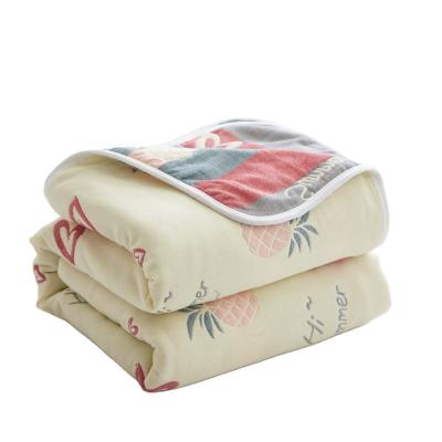 China New Comfy Arrival Six-Layer 100% Blanket Cotton Muslin Kids And Adults Gauze Towel Summer Quilt for sale