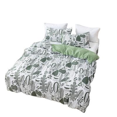 China Nondisposable Wholesale 100% Printed Sanding Floral Series Process Polyester Duvet Cover Pillowcase Bedding Set Bed Quilt Cover Set for sale