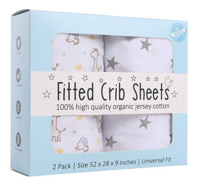 China Anti-Pull Soft 100% Organic Cotton Baby Crib Sheets Cover Hypoallergenic Waterproof Mattress Protector for sale