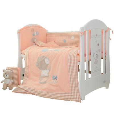 China Amazon Hot Selling Crib Anti-static Crib Kids Bedding Set 9 Pieces Baby Crib Bedding Set Newborn Baby Crib Bedding Set for sale