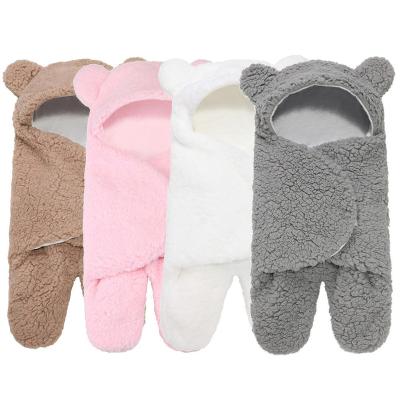 China Breathable Baby Boy Girl Cute Cotton Plush Receiving Sleeping Blanket Wrap for sale