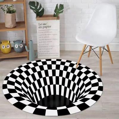 China Hot Selling Amazon Black Hole Cushioned 3D Carpet Printed Carpet for sale