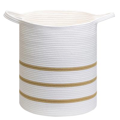 China Free Sample Good Quality Extra Large Woven Storage Cotton Rope Baskets Popular Hot Viable Supply for sale