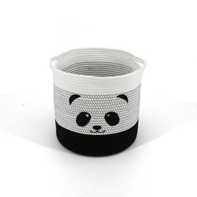 China Sustainable Home Decorative Cotton Rope Basket Woven Small Cute Animal Storage Basket Cute Animal Basket for sale