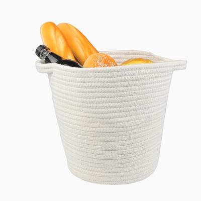 China Cotton Rope Plant Basket Woven Decor Plant Basket Sustainable Home Plant Basket With Handles for sale