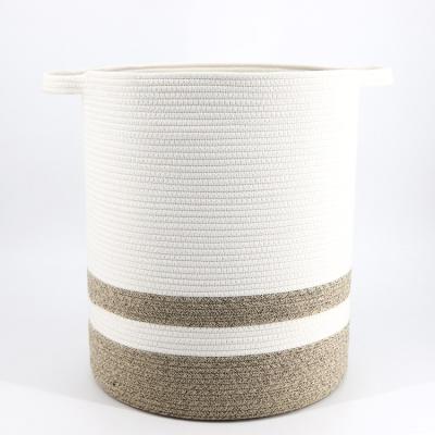 China Hot Selling Cotton Rope Laundry Hamper Universal Baby Viable Universal Nursery Toys Corner Storage Basket for sale