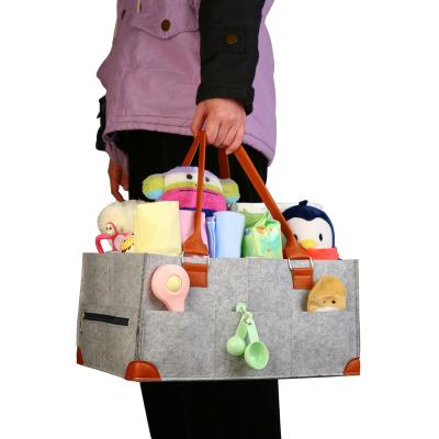 China Multifunctional Hot Sales Goal Diaper Cart Online Shopping Organizer Felt Baby Diaper Bag for sale