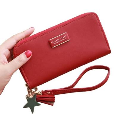 China Contracted PU Leather Wallet For Women Men Grab Bag Credit Name Card Holder Wallet Coin Purse Phone Cover Organizer for sale