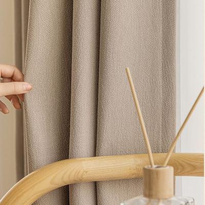 China High Shading Blackout Milk Tea Natural For Living Room Bedroom Curtains For Window Door Sunblocking Privacy Polyester Custom Living Room for sale