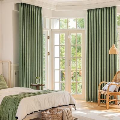 China Blackout Forest Curtains For Living Room For Bedroom Windows Thermal Insulated Simple Luxury Chenille Retro Drapes for sale