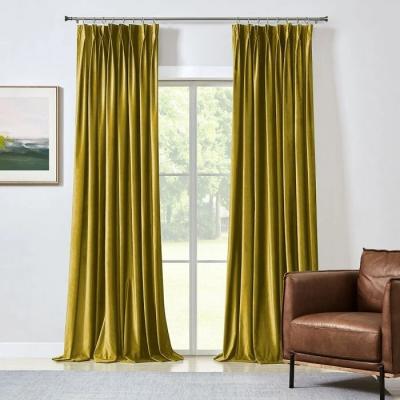 China Italian Gorgeous Blackout Velvet Drapes Curtains For Living Room Luxury American Style Blackout Velvet Window Curtain » for sale