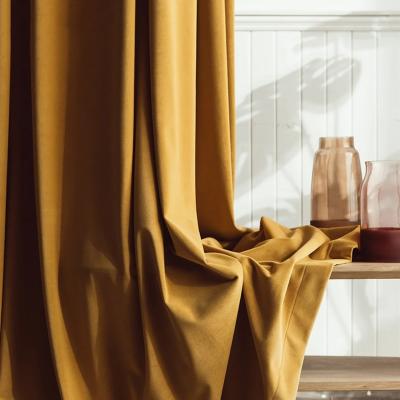 China Gold Blackout Velvet Curtain Solid Color Windows Curtain For Luxury Living Room Drapes And Drapes for sale