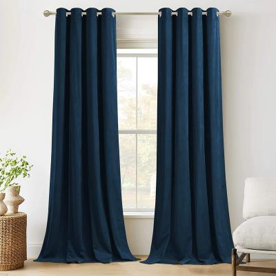 China Blackout Room Blackout Plush Window Curtains Darkening Noise Reduction Bedroom Drapes Velvet Black Curtains for sale