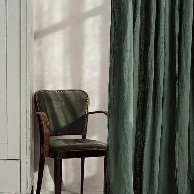 China Blackout Linen CURTAINS in Green Color 55