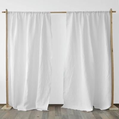 China Blackout Custom Linen Curtains Washed 2 Panels Medium Weight Linen Curtains for sale