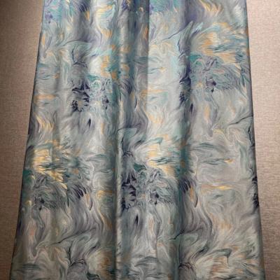 China High-precision Blackout Oil Painting Blackout Luxury Colorful Abstract Curtains Drapes Jacquard For Living Room Bedroom Finished for sale