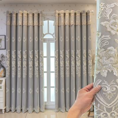 China 100% Embroidery, Embroidered Curtains, Embroidery Blackout Polyester Curtain Luxury Super Soft Multicolor Curtain for sale