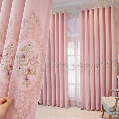 China Blackout Blackout Embroidery Ready Made Curtain For Living Room for sale