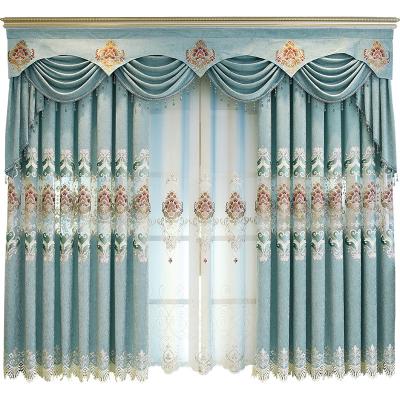 China New Product Blackout Curtains Embroidery Window Curtains Living Room Blackout Finished Curtains Or Door Luxury Polyester for sale