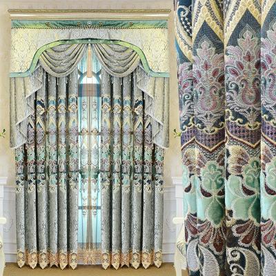 China Blackout Luxury Fashion Chenille Polyester Embroidery Household European Curtains For Dining Room for sale