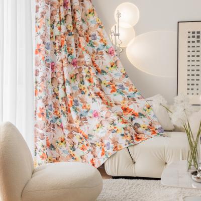 China Hot Selling Blackout Magic Drapes Pinch Pleated Pastoral Style Printed Curtains With Hooks For Living Room for sale