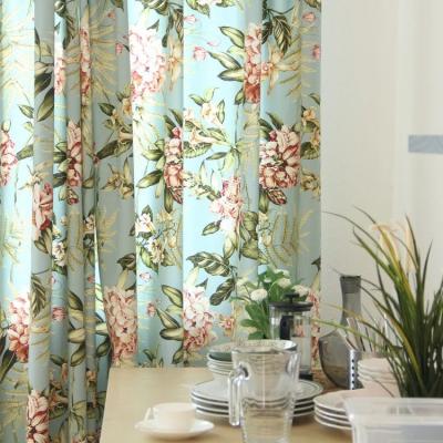 China Blackout Blackout Thermal Insulated Curtains Flower Full Print Shade Bedroom Grommet Window Curtains for sale