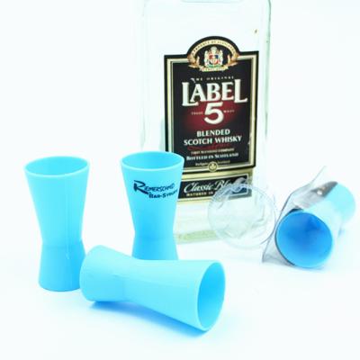 China Small Viable Promotional Plastic Alcohol Jigger Measuring Cup PP Measure For USA Europe Market for sale