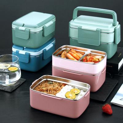 China Sustainable Safe School Dishware Multiple Compartment Bento Lunch Box Kids Stainless Steel for sale