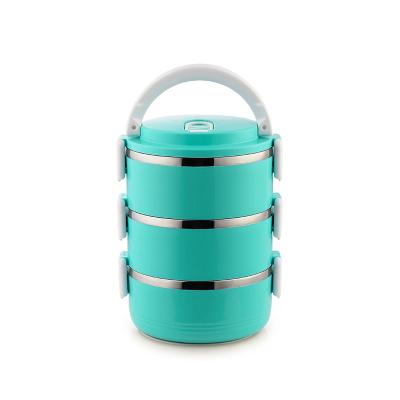 China Bento Lunch Box Picnic Plastic Stainless Steel Bento Lunch Box Modern Foldable Storage Box Viable Usable Portable Heater With Handle for sale