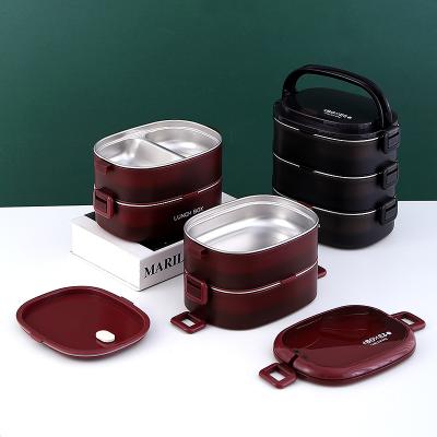 China High Quality Viable Eco Friendly 3 Lalyers Take Away Stainless Steel Bento Box Tiffin Lunch Box Food Carrier For School Picnic Office for sale