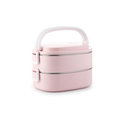 China Eco-Friendly Viable Stainless Steel Tiffin Bento Lunch Box Food Storage Premium Quality Plastic Container for School/Picnic/Office for sale