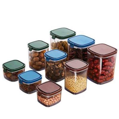 China Freshness Keeping Whole Grains Sealed Boxes Kitchen Snack Fridge Storage Bins Plastic Transparent Storage Boxes for sale