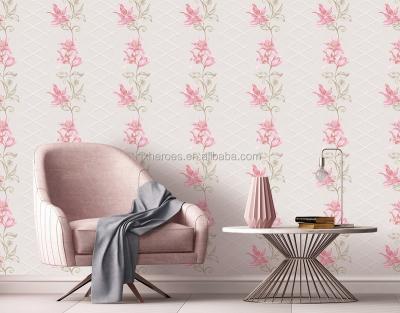 China Rustic Pastoral Rural Exquisite PVC Wallpaper Pattern Flower Style Garden Home Decoration for sale