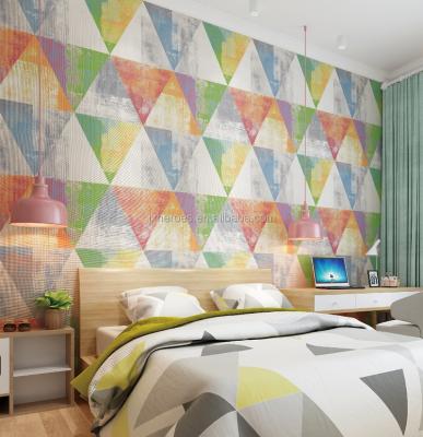 China Waterproof+ECO-Friendly Small Effect Triangle Pattern Geometric Wallpaper Cool Rendering Home Decoration for sale