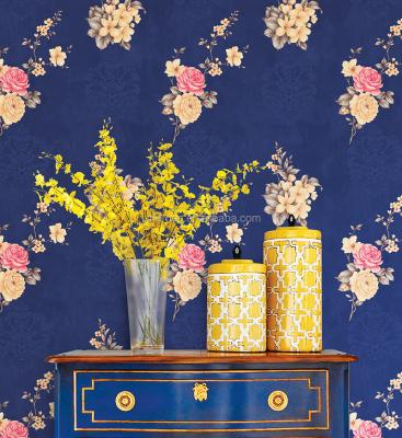 China Exquisite Floral Style Rose Pattern Home Room Wallpaper by Waterproof+ECO-Friendly for sale