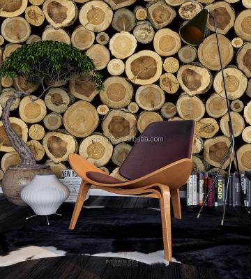 China Waterproof+ECO-Friendly Natural 3D Tree Ring Pattern Home Bedroom Decorative Vinyl Wallpaper for sale