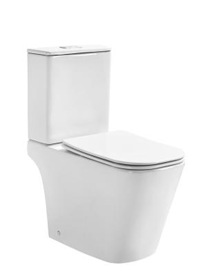 China Y8159 Double-Flow Square Shape Two-piece Toilet Rimless Ceramic Toilet 2 Piece Ceramic Toilet WC for sale