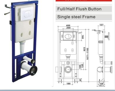 China Double-Flow Plastic Bathroom Hidden Toilet Cistern Wall Hung Toilet Water Tank for sale