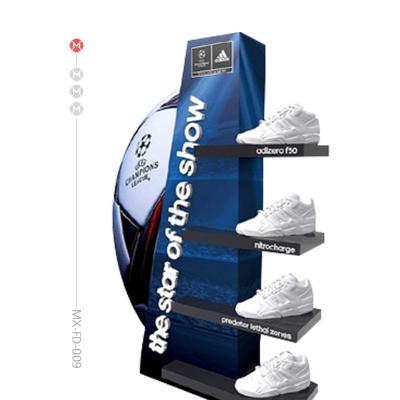 China Eupo Style Display Supermarket Shelf Fashion High Quality WOOD Duty OEM Shoe Store Display Racks Yellow Sneaker Display MX-FD-009 for sale