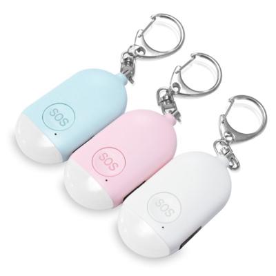 China Kids/Girls/Woman Key Chain/Elderly Rechargeable Waterproof IP44 LED 130db Safety Protection Personal Sound Alarm for Old Women Men with Strobe Light for sale