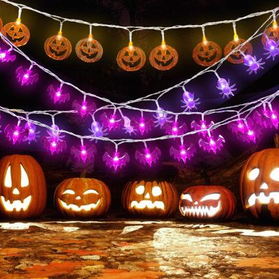 China Everyboby Easter Ghost Skull Lantern Pumpkin Lantern Spider Bat Led String Lamp Halloween Decorative Lights for sale