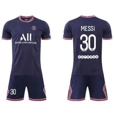 China Shirts & Complete Paris Saint Germain home jersey for the 21st-22nd season Messi Shirt Short Sleeve set for sale