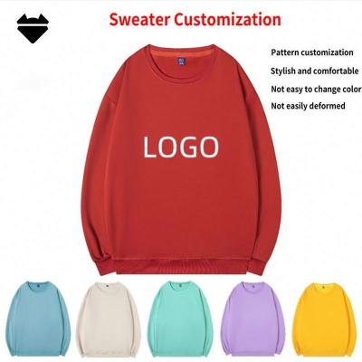 China Wholesale-custom round neck pullover sweater autumn and winter all-match custom men and women Anti-wrinkle for sale