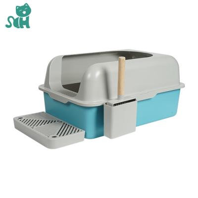 China Fashionable Manufacturers Wholesale Pet Supplies Stainless Steel Portable Large Space Removable Pet Litter Box Toilet for sale