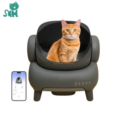 China Cat Toliet Fully Enclosed Electric Cat Self Cleaning Litter Box Anti Clip Mute Large Capacity Smart Pet Gift Automatic Cat Toilet for sale