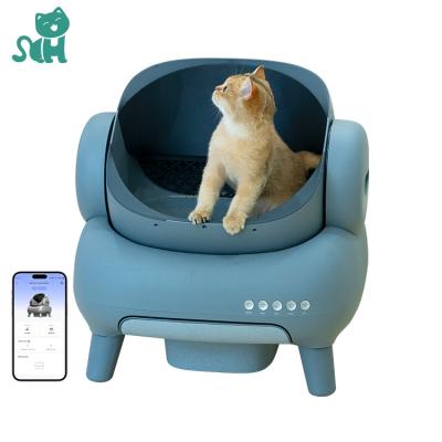 China Cat Toliet New Design TUYA APP Control WIFI Cat Cleaning Products Automatic Cat Toilet Smart Cat Litter Box for sale