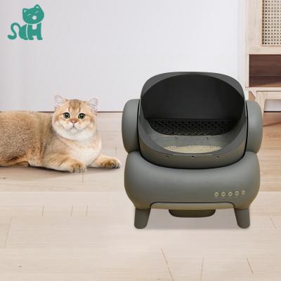 China Cat Toliet Oem New App Control Intelligent Automatic Self-Cleaning Litter Box Detachable 65L Smart Cat Toilet for sale