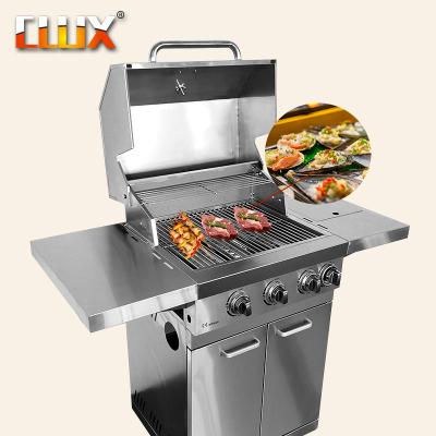 China Outdoor Portable Adjustable Height Stainless Steel Buffet Gas BBQ Grill for sale